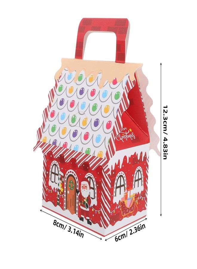JECOMPRIS Christmas Candy Boxes 10-Pack 4.84 Inch Red House Shaped Treat Boxes with Handles for Xmas Party Favors and Snack Packaging - Image 2